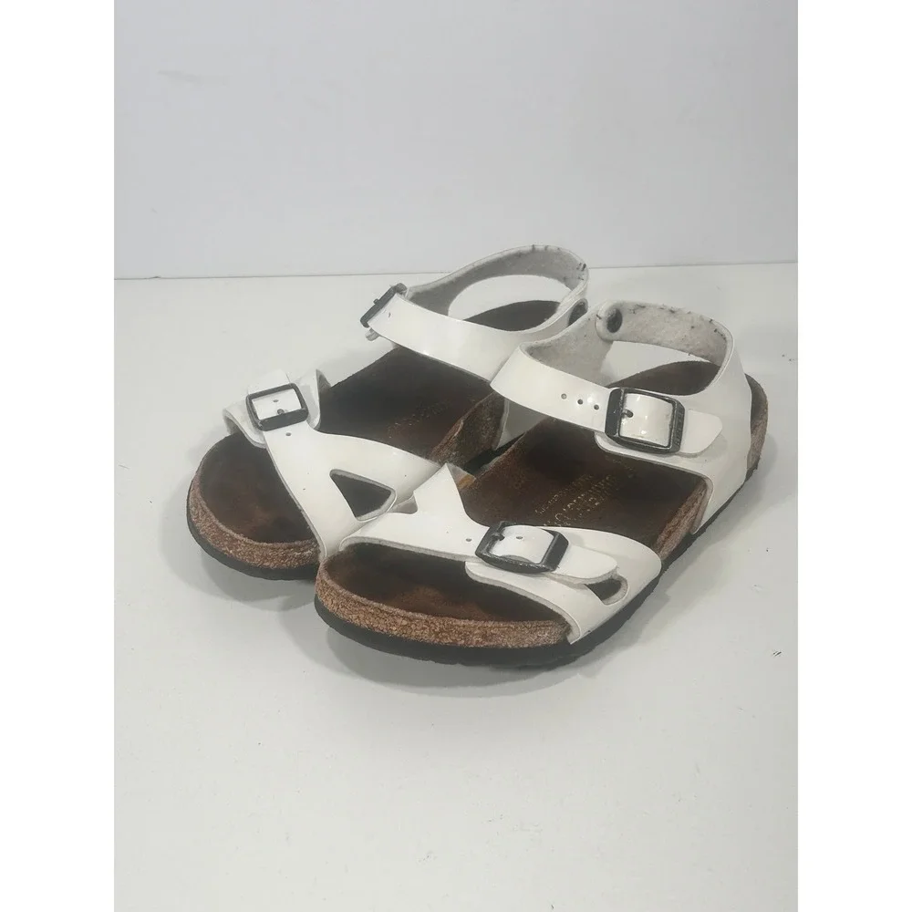 Birkenstock Rio Kids White Birko-Flor Sandals Size 31 EU 13-13.5 US Little Kid